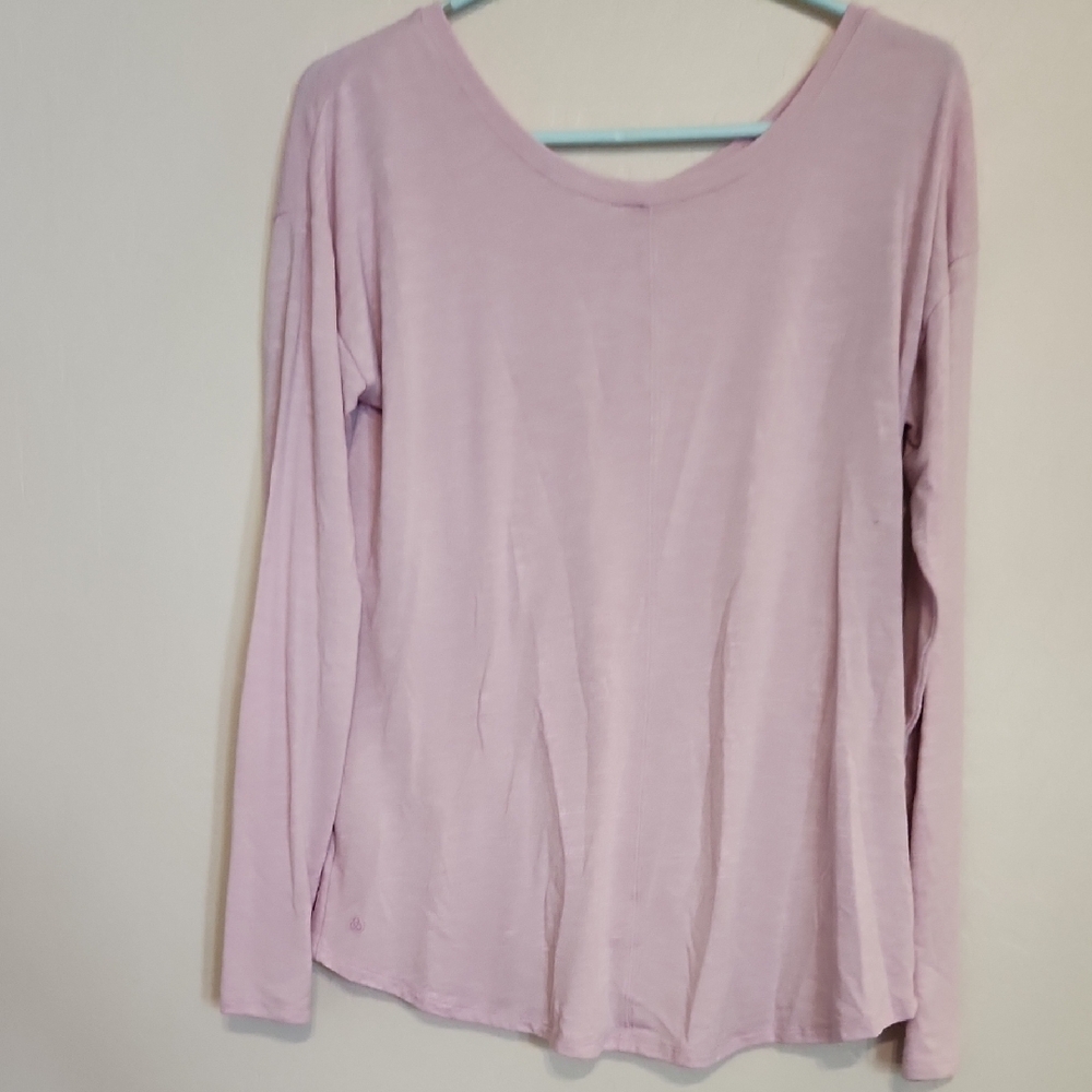 Zella Light Pink Ruched Long Sleeve Top - Picture 4 of 5